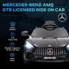Yeah Depot - Qaba Mercedes-Benz AMG GTR Licensed 12V Kids Ride on Car, Battery Powered Kids Electric Car with Remote Control, Transport Wheels, Soft Start, Lights, Music, Horn & 3 Speeds for 3-6 Years, Black