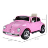 Yeah Depot - Aosom Licensed Volkswagen Beetle Electric Kids Ride-On Car 6V Battery Powered Toy with Remote Control Music Horn Lights MP3 for 3-6 Years Old Pink