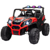 Yeah Depot - Qaba 2 Seater Electric Car for Kids, 24V Battery Powered Ride on Car with Remote Control, 3 Speed, Slow Start, LED Lights, Music, Horn, Spring Suspension for 3-8 Years, Red