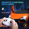 Yeah Depot - Qaba Lamborghini Revuelto Licensed 12V Kids Electric Car, Battery Powered Ride on Car with Hydraulic Doors, Remote Control, Transport Wheels, Spring Suspension, Music, Lights, 3 Speeds, Orange