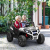 Yeah Depot - Qaba 2 Seater Electric Car for Kids, 24V Battery Powered Ride on Car with Remote Control, 3 Speed, Slow Start, LED Lights, Music, Horn, Spring Suspension for 3-8 Years, White