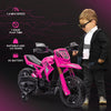 Yeah Depot - Qaba Kids Motorcycle, 6V Battery Powered Dirt Bike with Training Wheels, Horn & Start Sound, Electric Motorcycle for Kids 3-8 Years, Pink