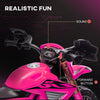 Yeah Depot - Qaba Kids Motorcycle, 6V Battery Powered Dirt Bike with Training Wheels, Horn & Start Sound, Electric Motorcycle for Kids 3-8 Years, Pink