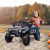 Yeah Depot - Qaba 12V Ride on Truck, Battery Powered Kids Electric Car with Parent Remote, 4 Suspension Wheels, 3 MPH Max Speed, Music, Horn & LED Lights for Ages 3-6 Years Old, Black