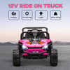 Yeah Depot - Qaba 12V Kids UTV, Battery Powered Ride on Truck, 3.7 MPH Off-Road Electric Car with Remote Control, 4-Wheel Suspension, LED Headlights, 3 Speeds, Horn & Music, for Boys and Girls, Pink