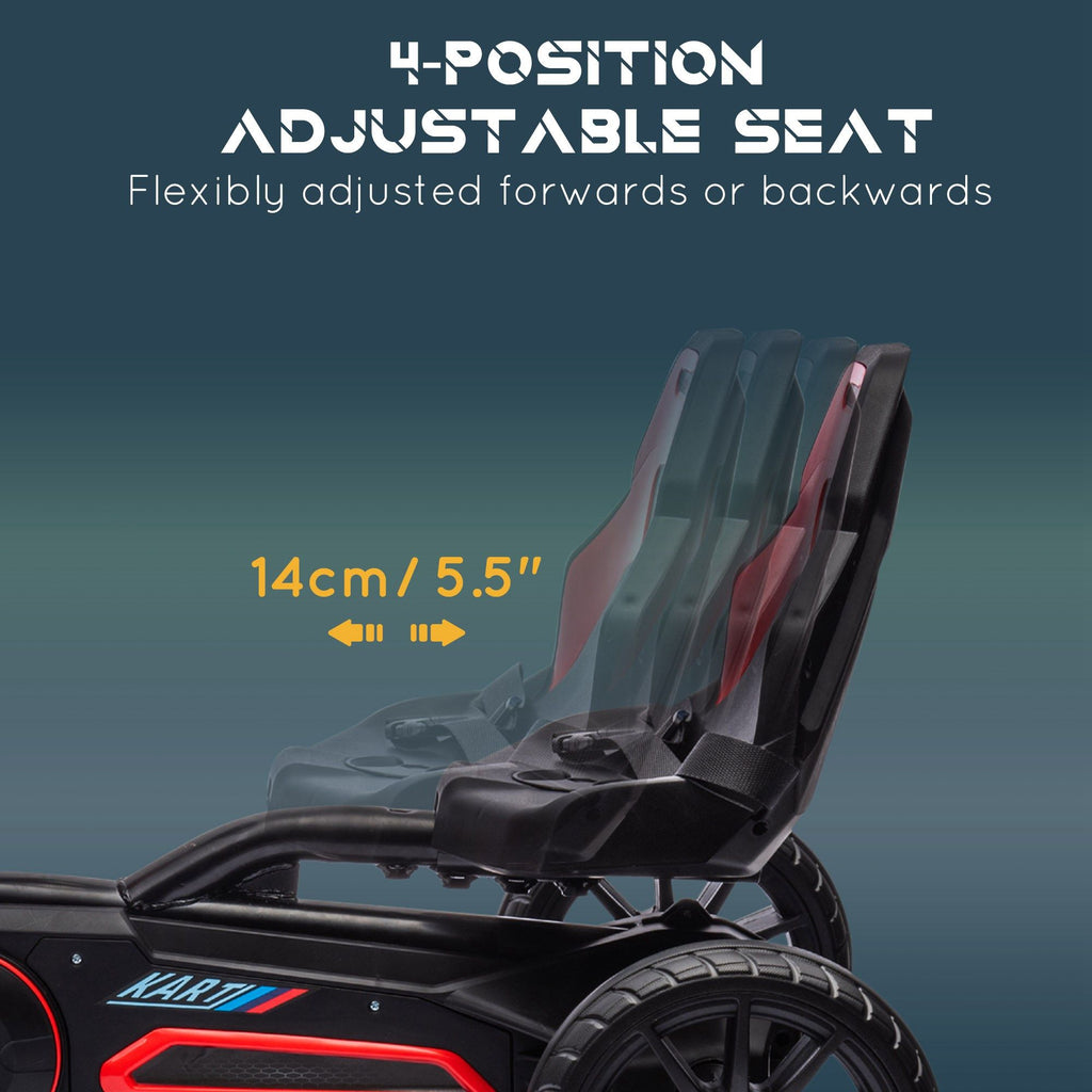 Yeah Depot - Aosom Kids Pedal Go Kart, Outdoor Ride on Toy with Adjustable Seat, Swing Axle, Handbrake, 4 Non-Slip EVA Wheels for Boys and Girls Aged 3-8 Years Old, Red