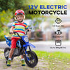 Yeah Depot - Qaba Kids Dirt Bike with Twist Grip Throttle, 12V Electric Motorcycle, Electric Bike for Toddler with Training Wheels, Rear Suspension & Music, Blue