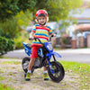 Yeah Depot - Qaba Kids Dirt Bike with Twist Grip Throttle, 12V Electric Motorcycle, Electric Bike for Toddler with Training Wheels, Rear Suspension & Music, Blue