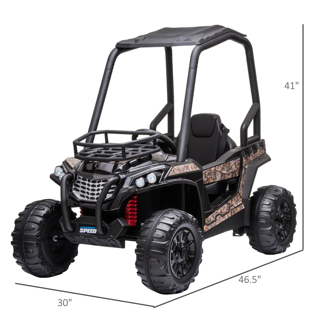 Yeah Depot - Aosom 12V Kids UTV, Battery Powered Electric Ride on Car with Music, Lights, MP3/USB, Suspension System & Remote Control, Toy Vehicle for Boys and Girls, Camo