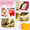Yeah Depot - Qaba Kids Rocking Horse, Ride on Unicorn with Realistic Sounds, Safety Belt & Wooden Base, Plush Animal Rocker for Toddlers 18-36 Months, Cream White