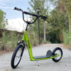 Yeah Depot - Aosom Youth Scooter Kick Scooter for Kids 5+ with Adjustable Handlebar 16'' Front and 12'' Rear Dual Brakes Inflatable Wheels, Green