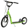 Yeah Depot - Aosom Youth Scooter Kick Scooter for Kids 5+ with Adjustable Handlebar 16'' Front and 12'' Rear Dual Brakes Inflatable Wheels, Green
