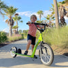 Yeah Depot - Aosom Youth Scooter Kick Scooter for Kids 5+ with Adjustable Handlebar 16'' Front and 12'' Rear Dual Brakes Inflatable Wheels, Green