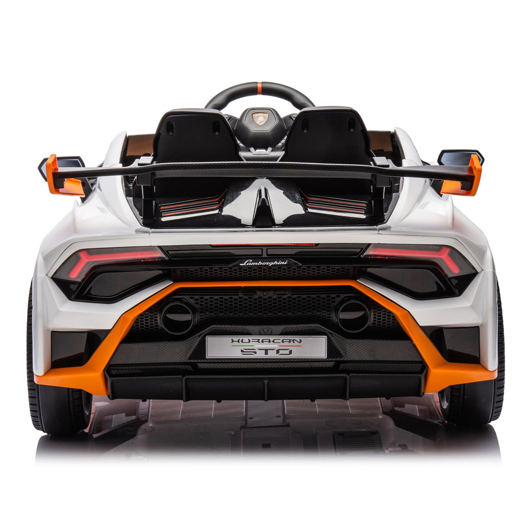 Yeah Depot - Lamborghini Huracan Sto 24V Kids Electric Ride-On Drift Car: Speeds 1.86-5.59 MPH, Ages 3-8, Foam Front Wheels, 360Â° Spin, LED Lights, Dynamic Music, Early Learning, USB Port, Drift Feature