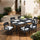Yeah Depot - Outdoor Patio Aluminum 40''x70'' Rectangle Dining Table with Tapered Feet & Umbrella Hole, Ember Black