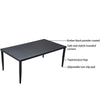 Yeah Depot - Outdoor Patio Aluminum 40''x70'' Rectangle Dining Table with Tapered Feet & Umbrella Hole, Ember Black