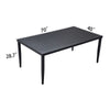 Yeah Depot - Outdoor Patio Aluminum 40''x70'' Rectangle Dining Table with Tapered Feet & Umbrella Hole, Ember Black
