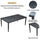 Yeah Depot - Outdoor Patio Aluminum 40''x70'' Rectangle Dining Table with Tapered Feet & Umbrella Hole, Ember Black