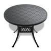 Yeah Depot - Ã˜39.37-inch Cast Aluminum Patio Dining Table with Black Frame and Carved Texture on the Tabletop