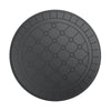 Yeah Depot - Ã˜39.37-inch Cast Aluminum Patio Dining Table with Black Frame and Carved Texture on the Tabletop