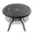 Yeah Depot - Ã˜39.37-inch Cast Aluminum Patio Dining Table With Black Frame and Umbrella Hole