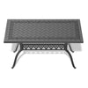 Yeah Depot - L59.05*W35.43-inch Cast Aluminum Patio Dining Table With Black Frame and Carved Texture on the Tabletop