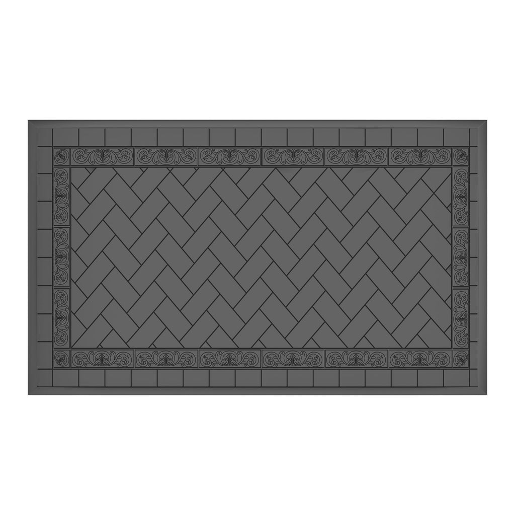 Yeah Depot - L59.05*W35.43-inch Cast Aluminum Patio Dining Table With Black Frame and Carved Texture on the Tabletop