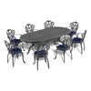Yeah Depot - L81.89*W41.34-inch Cast Aluminum Patio Dining Table With Black Frame and Umbrella Hole