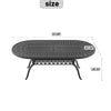 Yeah Depot - L81.89*W41.34-inch Cast Aluminum Patio Dining Table With Black Frame and Umbrella Hole