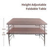 Yeah Depot - 4ft Rattan Folding Table for Indoor&Outdoor, Portable Foldable Table Rattan Plaited Brown