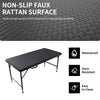 Yeah Depot - 4ft Rattan Folding Table for Indoor&Outdoor, Portable Foldable Table Rattan Plaited Black