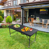 Yeah Depot - 4ft Rattan Folding Table for Indoor&Outdoor, Portable Foldable Table Rattan Plaited Black