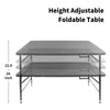 Yeah Depot - 4ft Rattan Folding Table for Indoor&Outdoor, Portable Foldable Table Rattan Plaited Black