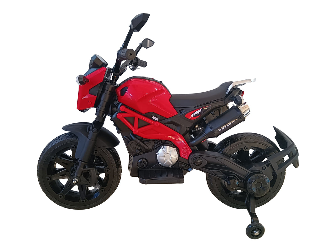 Yeah Depot - Electric Motorcycle for Kids, kids ride on motorcycle, 12V Electric Dirt Bike with Training Wheels, Hand Racing Foot Brake,PU seat, Ride on Motorcycle for 3~6 years Boys Girls gift