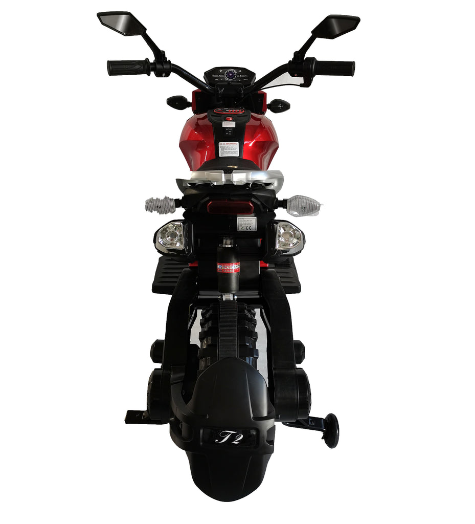 Yeah Depot - Electric Motorcycle for Kids, kids ride on motorcycle, 12V Electric Dirt Bike with Training Wheels, Hand Racing Foot Brake,PU seat, Ride on Motorcycle for 3~6 years Boys Girls gift