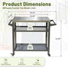 Yeah Depot - 3-Shelf Outdoor Grill Table, Grill Cart with Wheels, Outdoor Pizza Oven and Food Prep Table, Blackstone Table with Stainless Steel Tabletop, Grill Stand for Blackstone Griddle for Outside BBQ