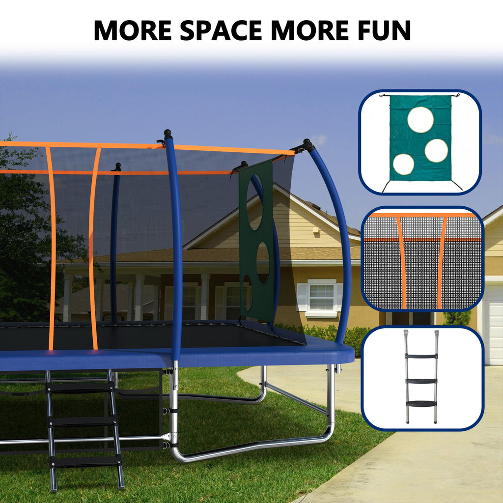 Yeah Depot - 10X16FT Outdoor Square Trampolines for Kids Adults Long Rectangular Tumbling Trampoline