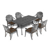 Yeah Depot - L59.05*W35.43-inch Cast Aluminum Patio Dining Table with Black Frame and Umbrella Hole