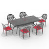 Yeah Depot - L82.68*W41.34-inch Cast Aluminum Patio Dining Table with Black Frame and Umbrella Hole