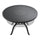 Yeah Depot - Ã˜47.24-inch Cast Aluminum Patio Dining Table With Black Frame and Carved Texture on the Tabletop