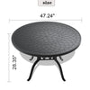 Yeah Depot - Ã˜47.24-inch Cast Aluminum Patio Dining Table With Black Frame and Carved Texture on the Tabletop