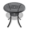 Yeah Depot - Ã˜30.71-inch Cast Aluminum Patio Dining Table With Black Frame and Umbrella Hole