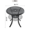 Yeah Depot - Ã˜30.71-inch Cast Aluminum Patio Dining Table With Black Frame and Umbrella Hole