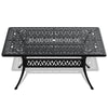 Yeah Depot - L58.27*W34.65-inch Cast Aluminum Patio Dining Table With Black Frame and Umbrella Hole