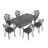 Yeah Depot - L58.27*W34.65-inch Cast Aluminum Patio Dining Table With Black Frame and Umbrella Hole