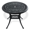 Yeah Depot - Ã˜35.43-inch Cast Aluminum Patio Dining Table With Black Frame and Umbrella Hole