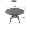 Yeah Depot - Ã˜47.24-inch Cast Aluminum Patio Dining Table With Black Frame and Umbrella Hole