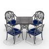 Yeah Depot - L30.71*W30.71-inch Cast Aluminum Patio Dining Table with Black Frame and Umbrella Hole