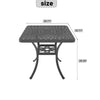 Yeah Depot - L30.71*W30.71-inch Cast Aluminum Patio Dining Table with Black Frame and Umbrella Hole