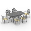 Yeah Depot - L72.44*W38.58-inch Cast Aluminum Patio Dining Table with Black Frame and Umbrella Hole